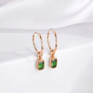 Radiant Hoops 925 Sterling Silver Rose Gold-Plated Earrings