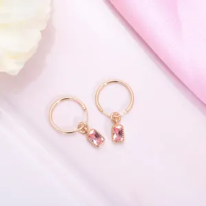 Radiant Rose Gold-Plated CZ 925 Sterling Silver Hoop Earrings