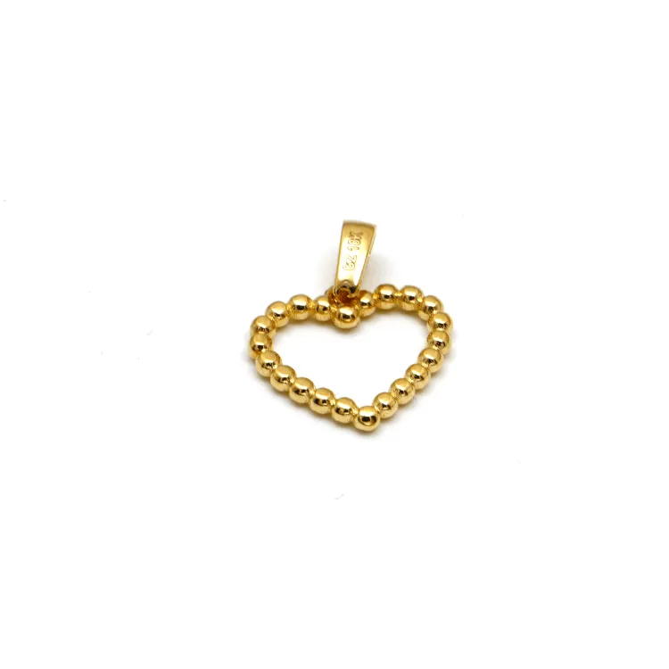 Real Gold Bubble Heart Pendant 0321 P 1803