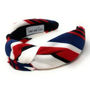 Red Blue White Top Knot Headband