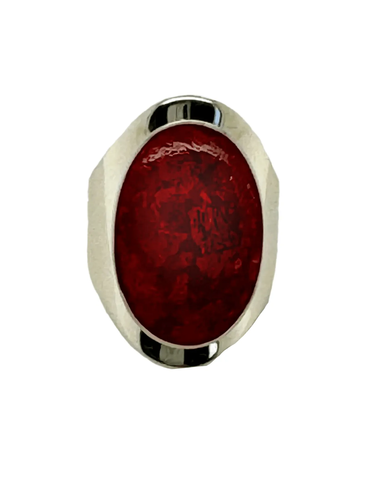 Red Coral Earth Stone Ring