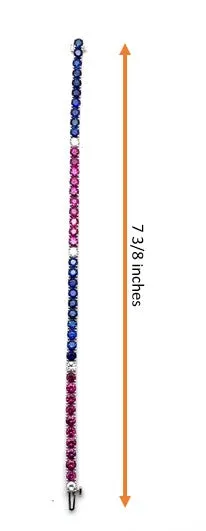 Red White and Blue - Ruby, Sapphire and Diamond Platinum Tennis Bracelet