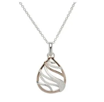 Rose and silver weave pendant