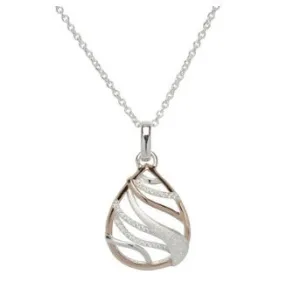 Rose and silver weave pendant