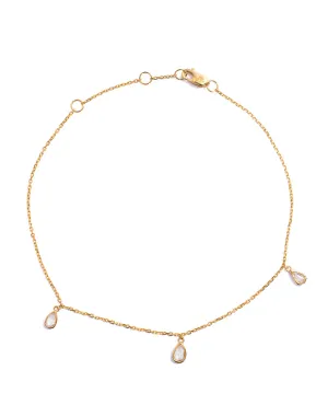 Rose Cut Diamond Anklet (Yellow Gold)