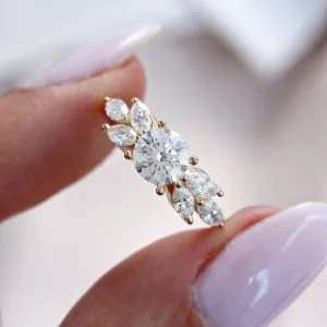 Round and Marquise Diamond Engagement Ring Large Penelope 2