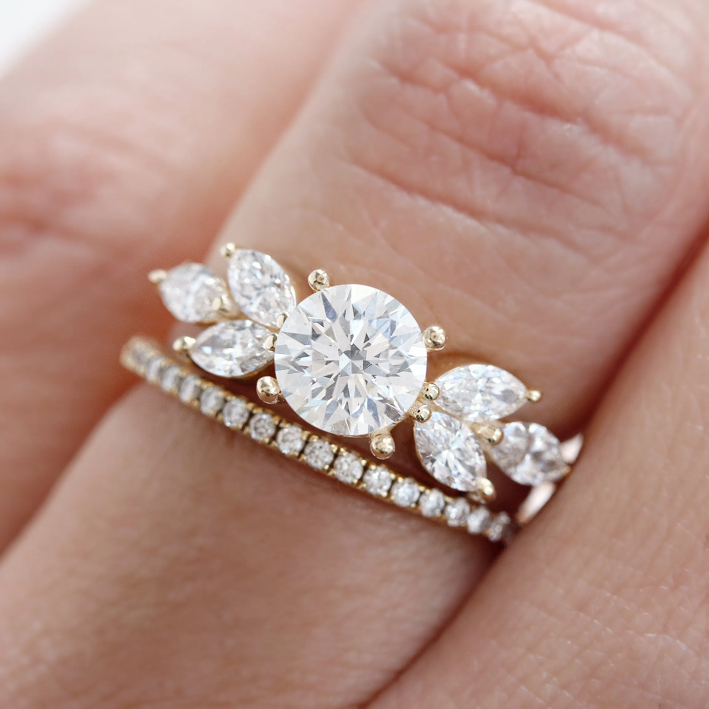 Round and Marquise Diamond Engagement Ring Large Penelope 2
