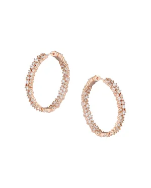 Round Cluster Hoop Earrings