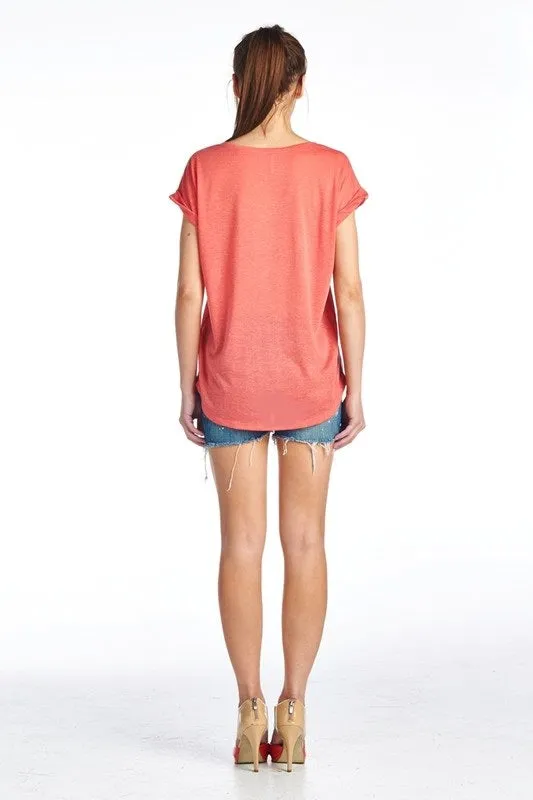 Round Scoop Net Short Sleeve Tee