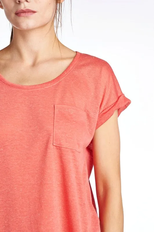 Round Scoop Net Short Sleeve Tee