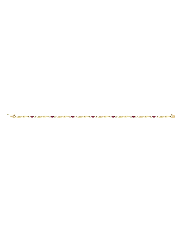 Ruby Bracelet - 10ct Yellow Gold Ruby & Diamond Bracelet - 788233