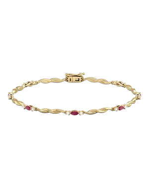 Ruby Bracelet - 10ct Yellow Gold Ruby & Diamond Bracelet - 788233