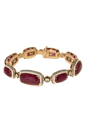 Ruby Diamond Enamel Bracelet