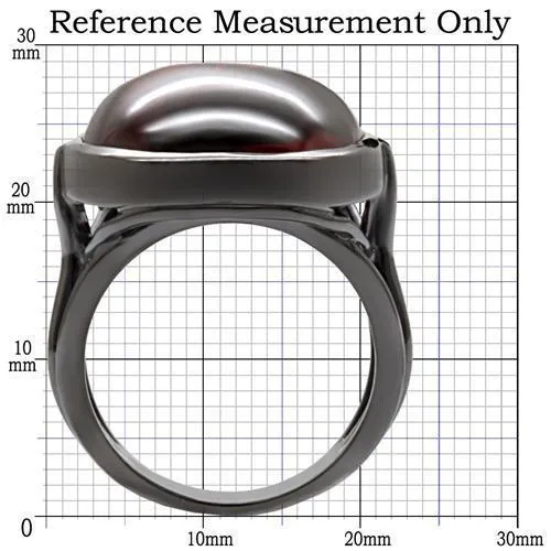 Ruthenium Brass Ring with AAA Grade CZ in Garnet for Women Style 1W100