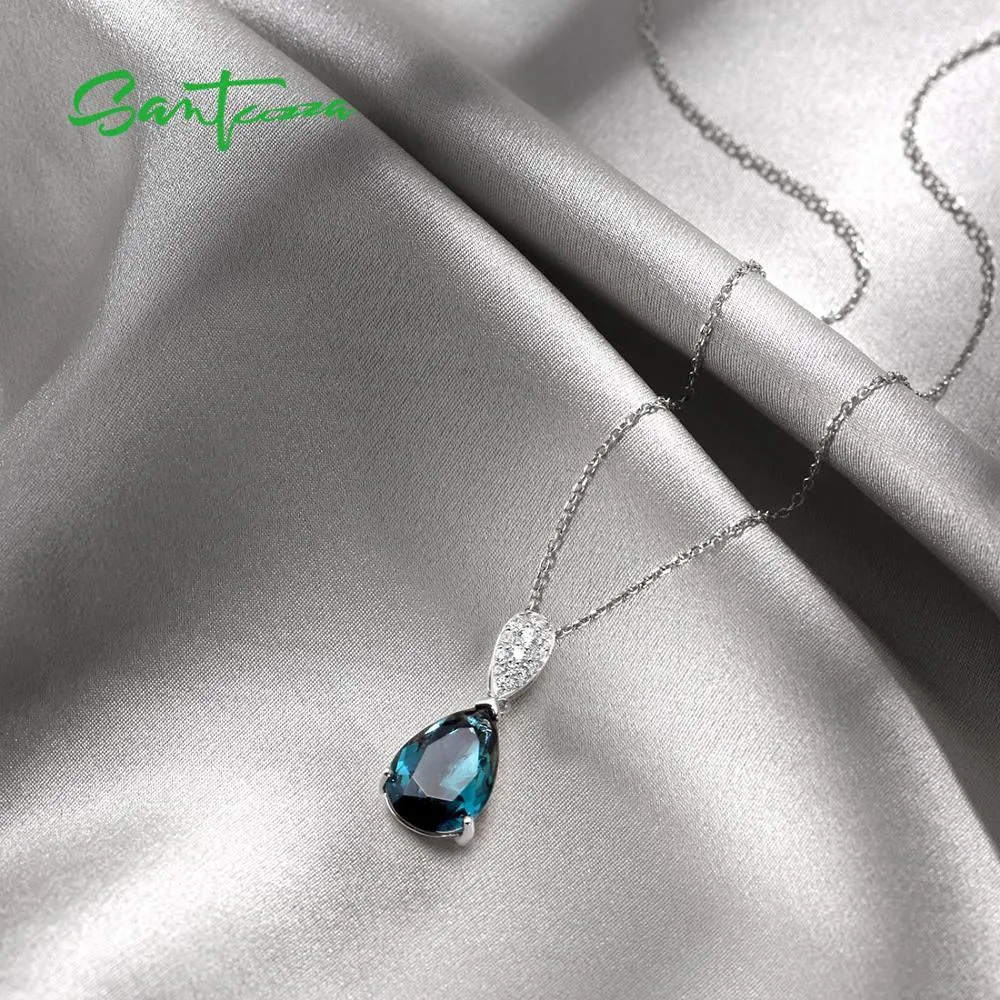 SANTUZZA Women's Sterling Silver Magic Green Crystal Drop Jewelry Set