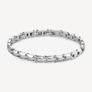 Satin Link Bracelet in Stainless Steel