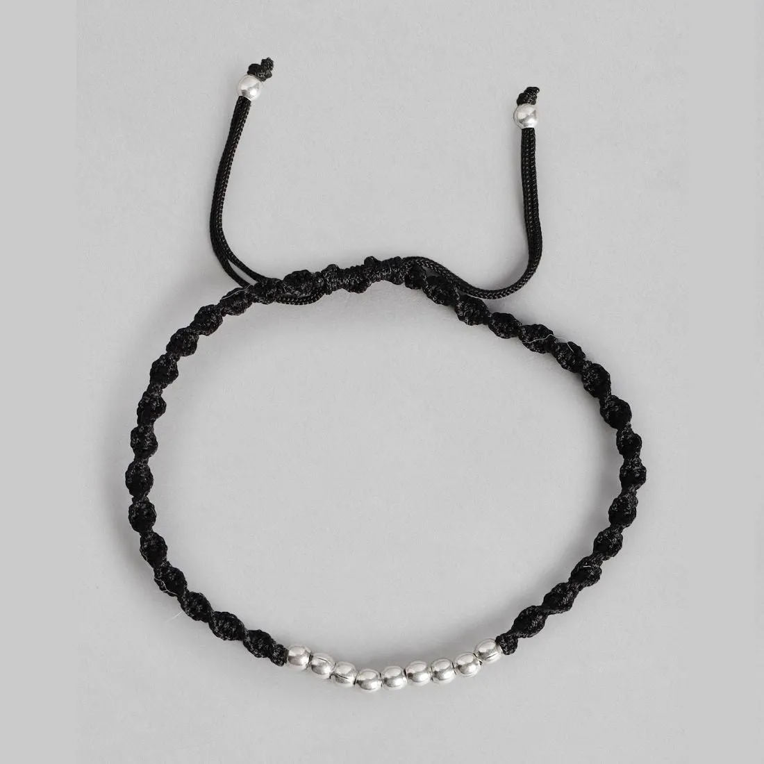Shimmering Harmony Rhodium-Plated 925 Sterling Silver Adjustable Anklet