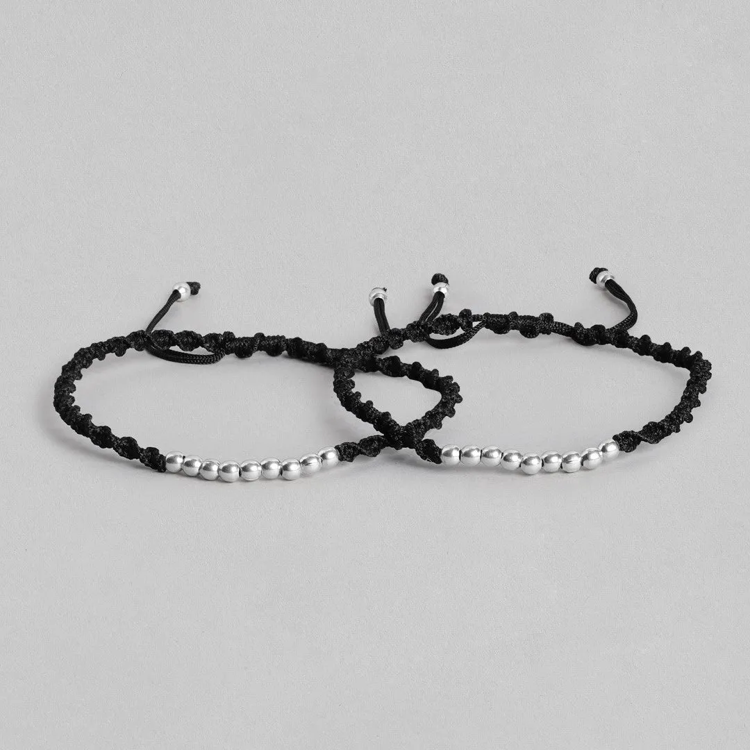 Shimmering Harmony Rhodium-Plated 925 Sterling Silver Adjustable Anklet