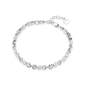 Silver & Cubic Zirconia Link Bracelet