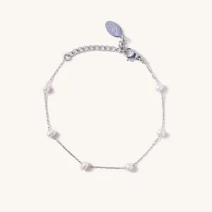Silver Camille Pearl Bracelet