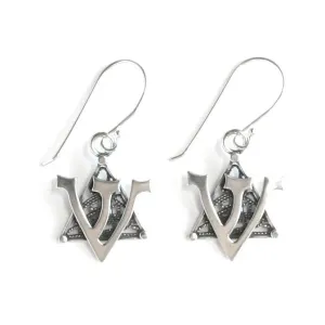 Silver Star Hanging Earrings.