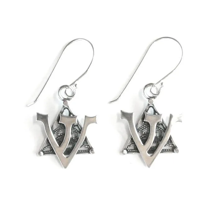 Silver Star Hanging Earrings.