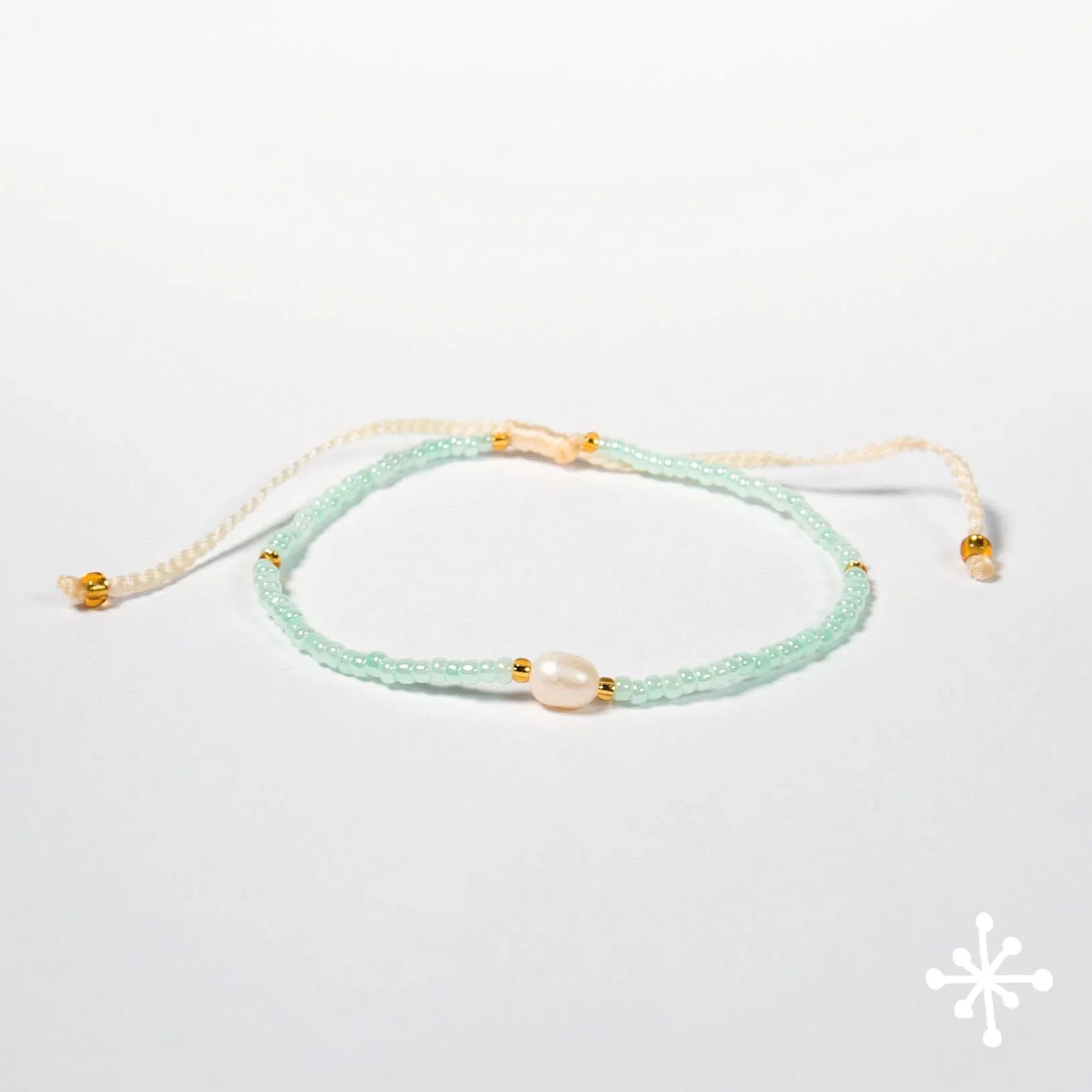Single Pearl Anklet with Seed Beads