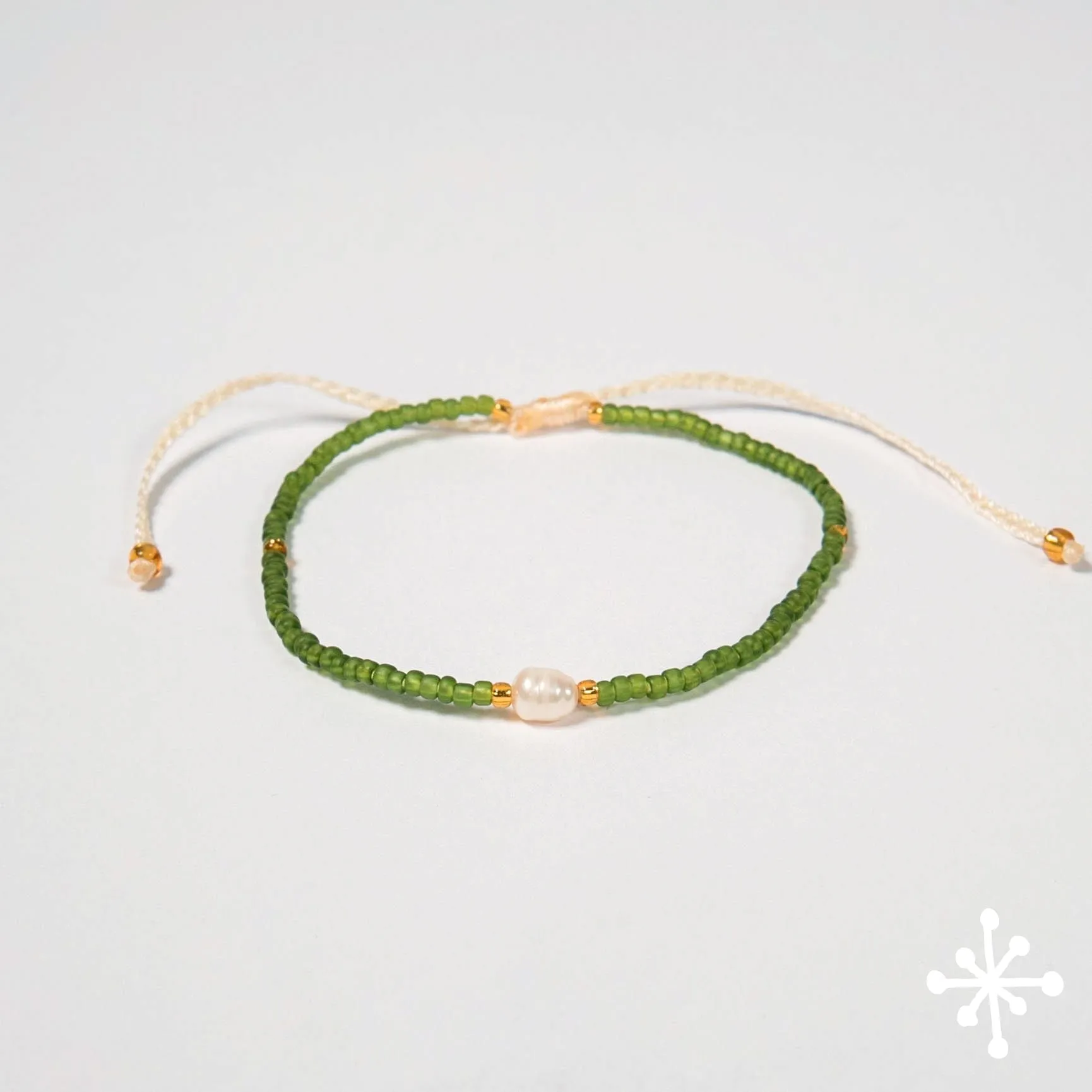Single Pearl Anklet with Seed Beads