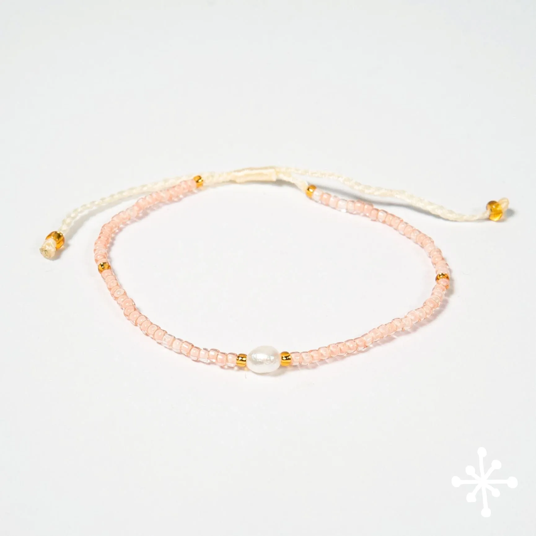 Single Pearl Anklet with Seed Beads