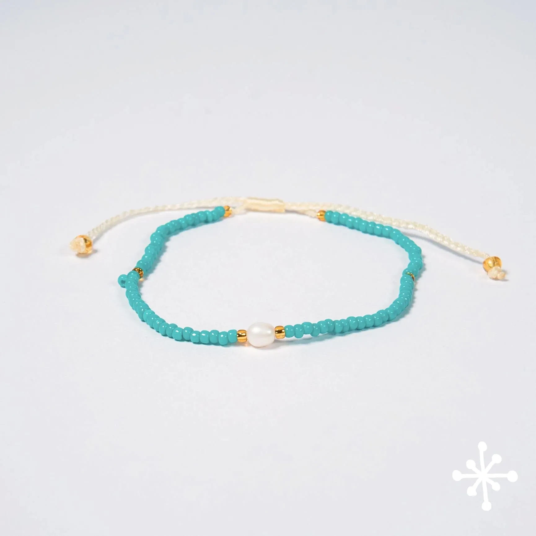 Single Pearl Anklet with Seed Beads
