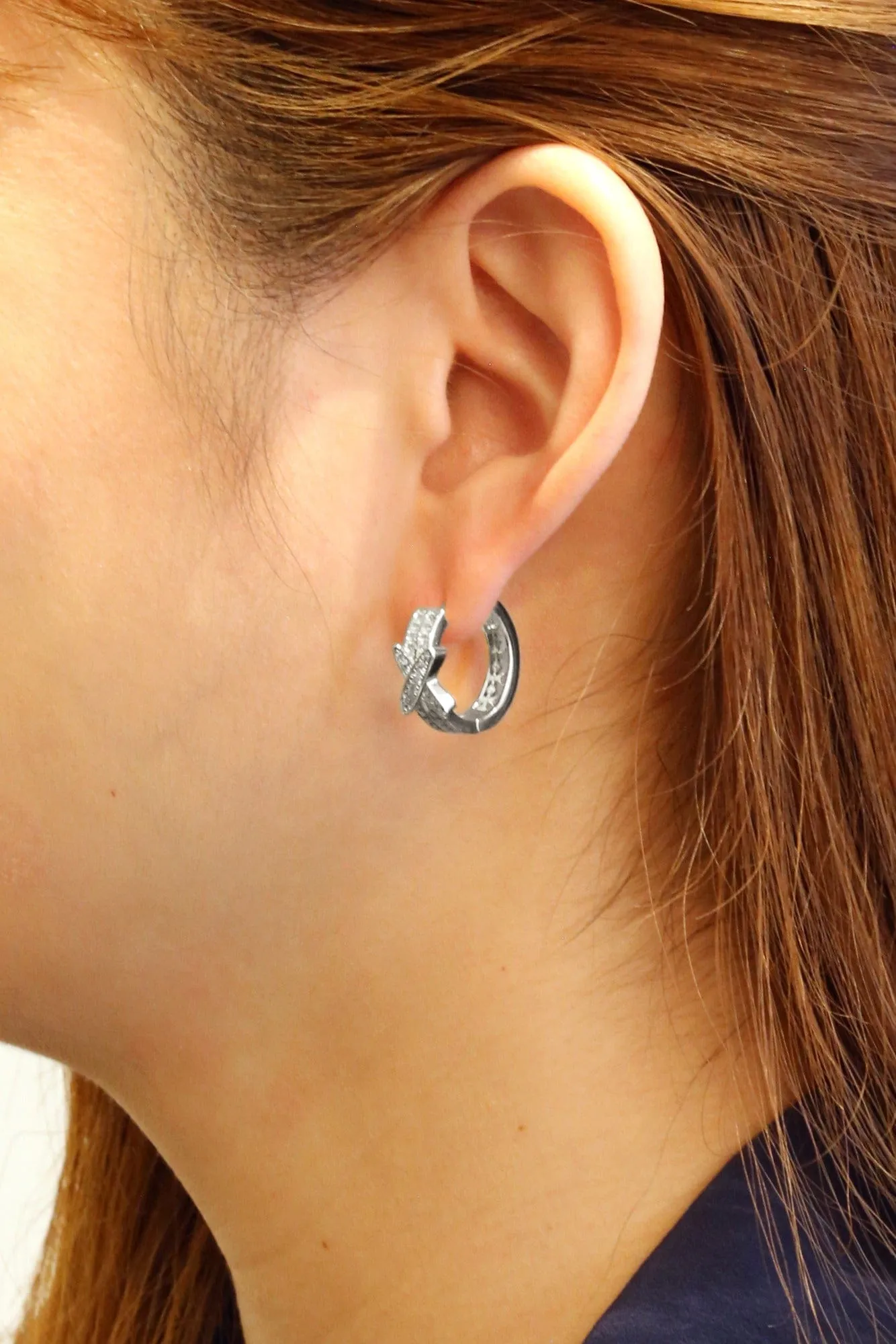 SJE310553 14K Dipped X Shape Hoop Earrings