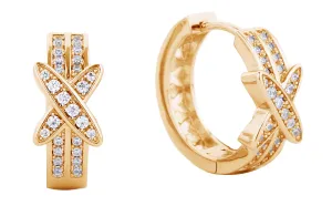 SJE310553 14K Dipped X Shape Hoop Earrings