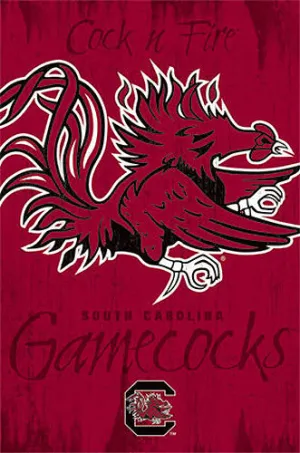 South Carolina Gamecocks "Cock-n-Fire" Official Team Logo Poster - Costacos