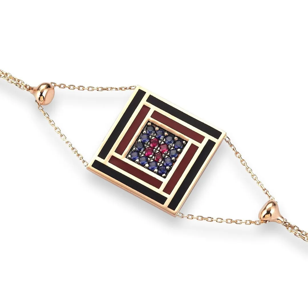 Square Enameled Bracelet