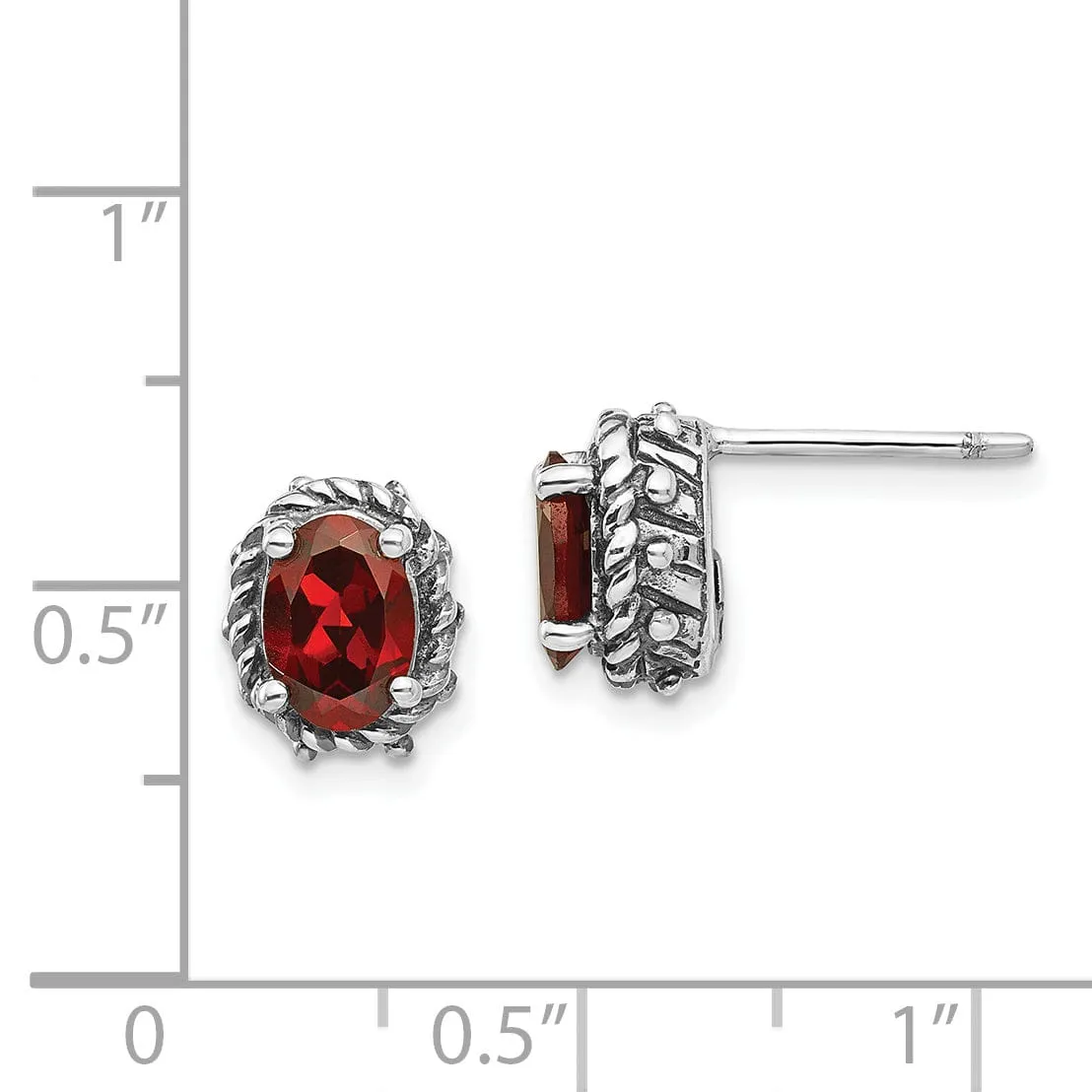 Sterling Silver 2.10 Carat Garnet Earrings
