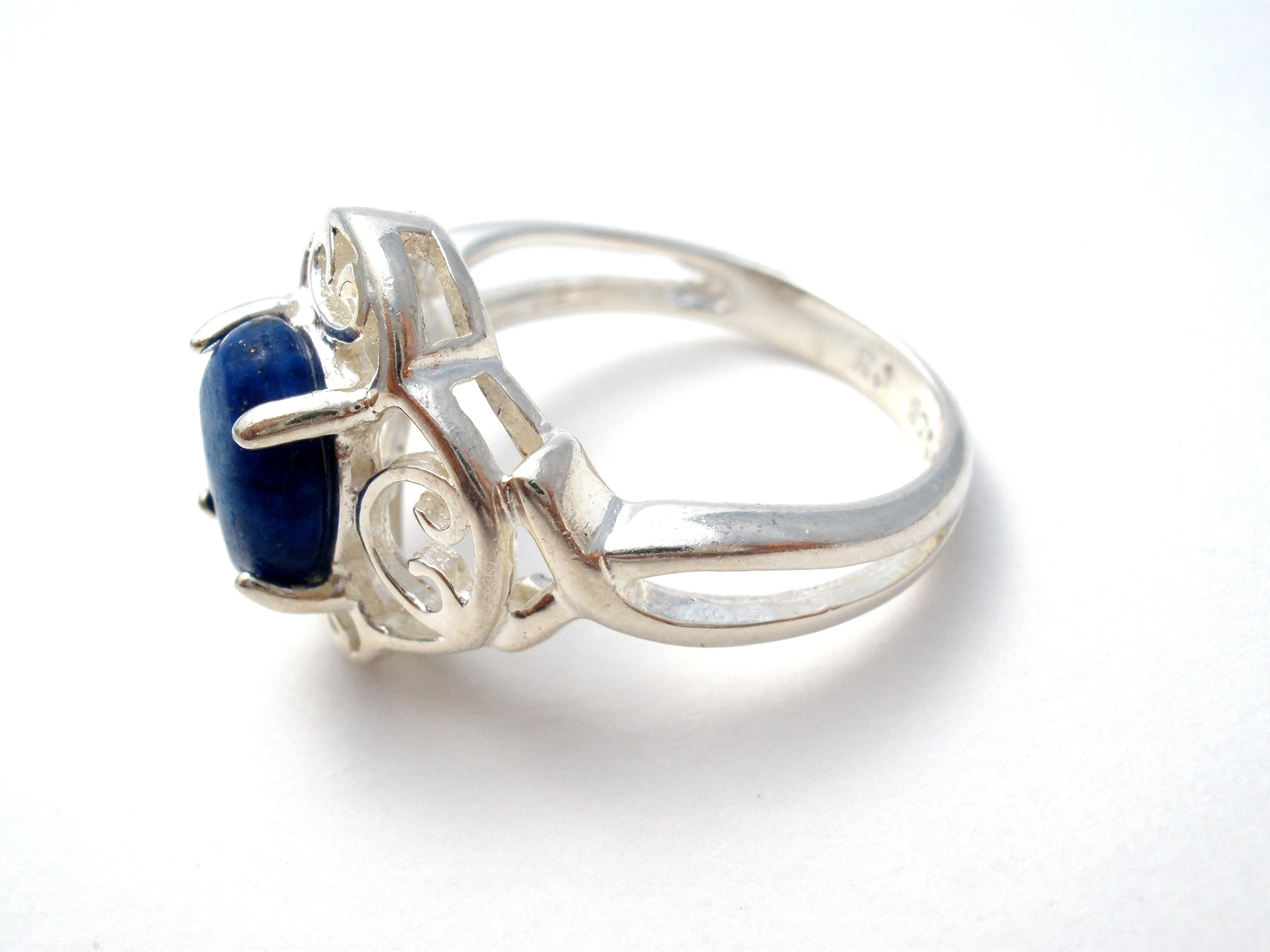 Sterling Silver Lapis Lazuli Ring Size 5