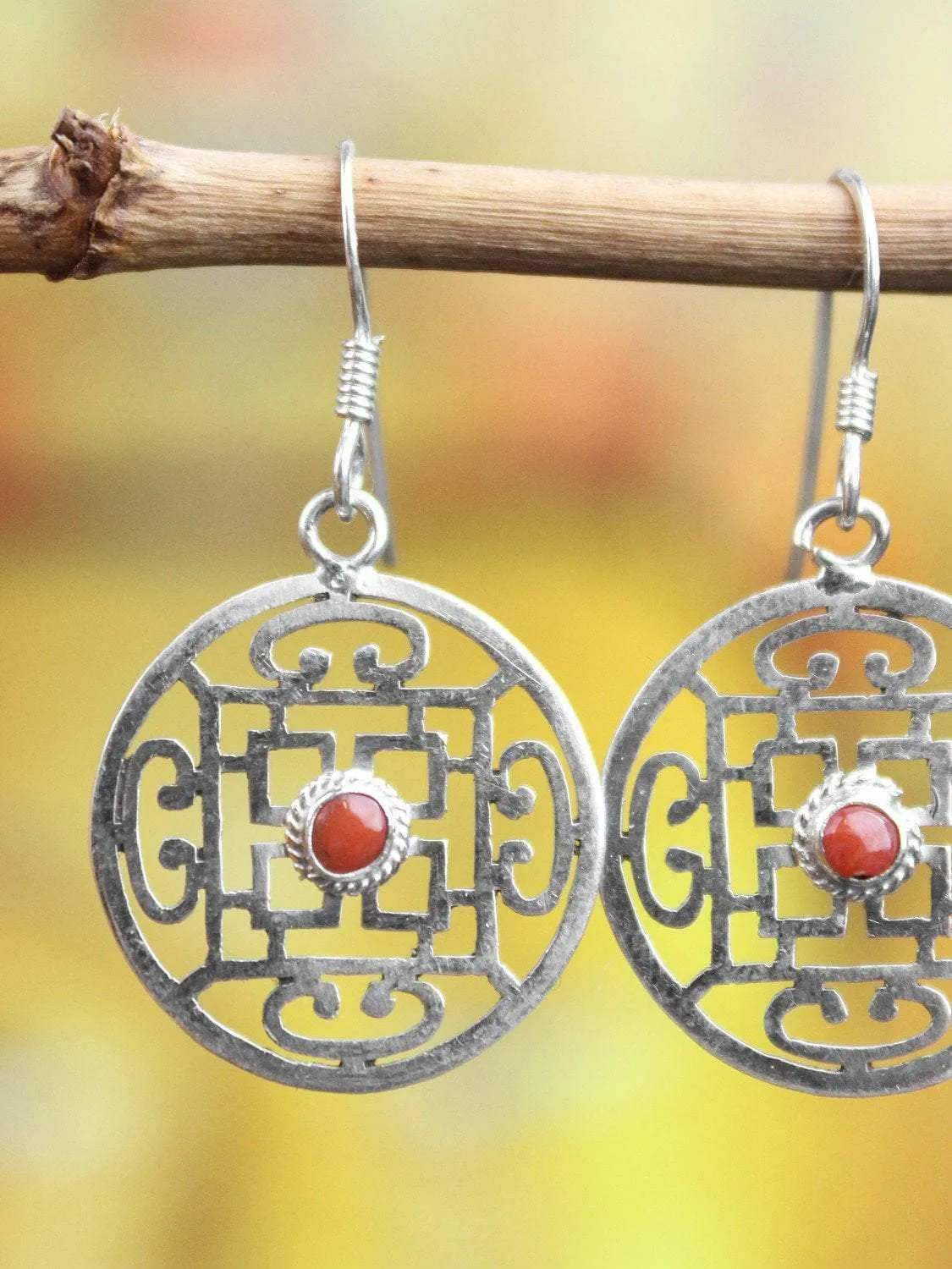 Sterling Silver Mandala Earrings