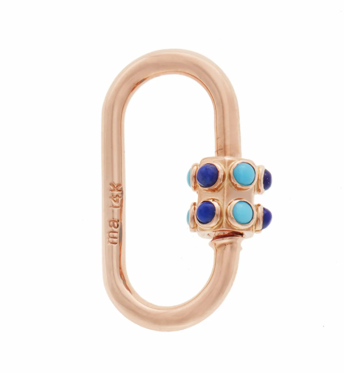 Stoned Medium Lock with Turquoise and Lapis