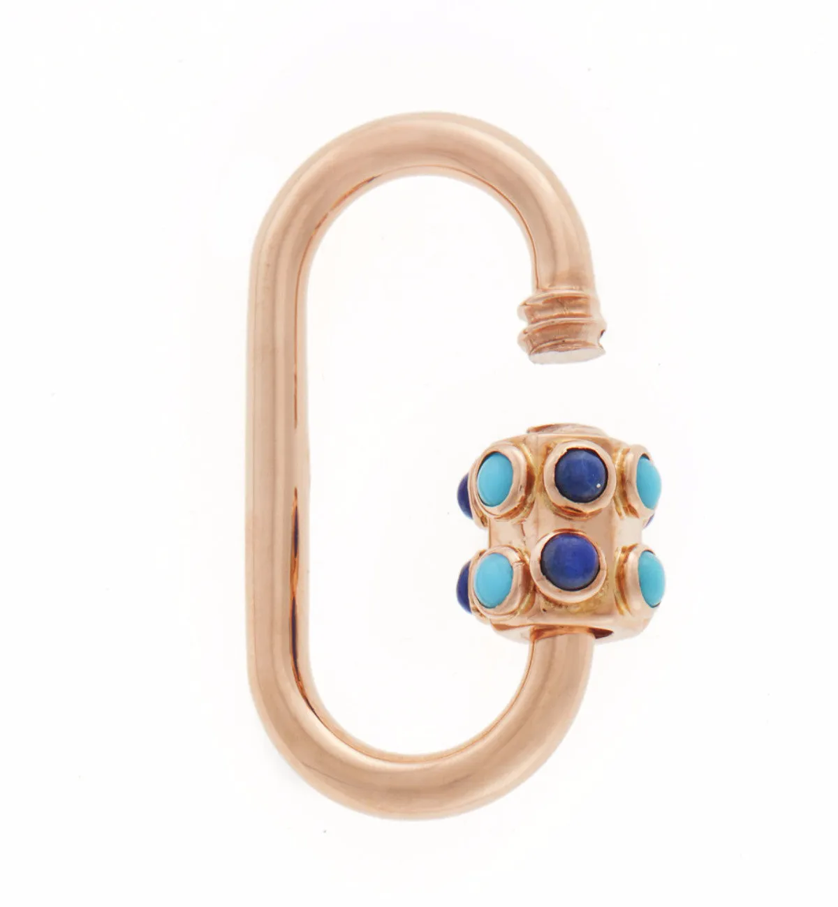 Stoned Medium Lock with Turquoise and Lapis