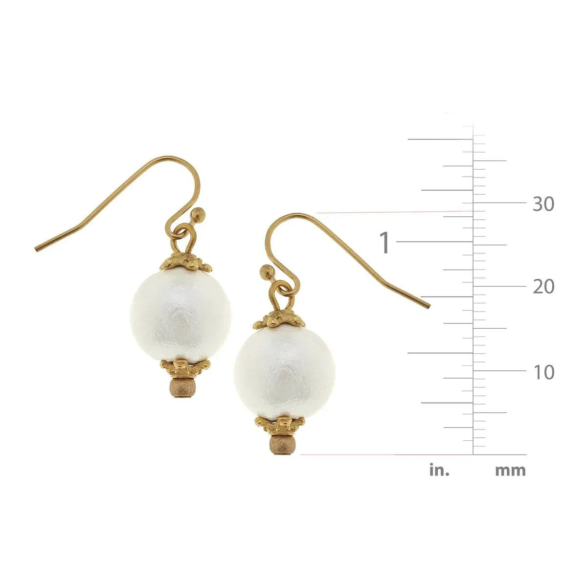Susan Shaw - Earrings - Small Cotton Pearl