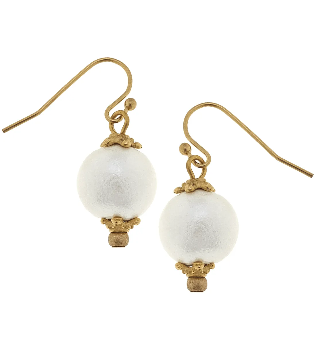Susan Shaw - Earrings - Small Cotton Pearl