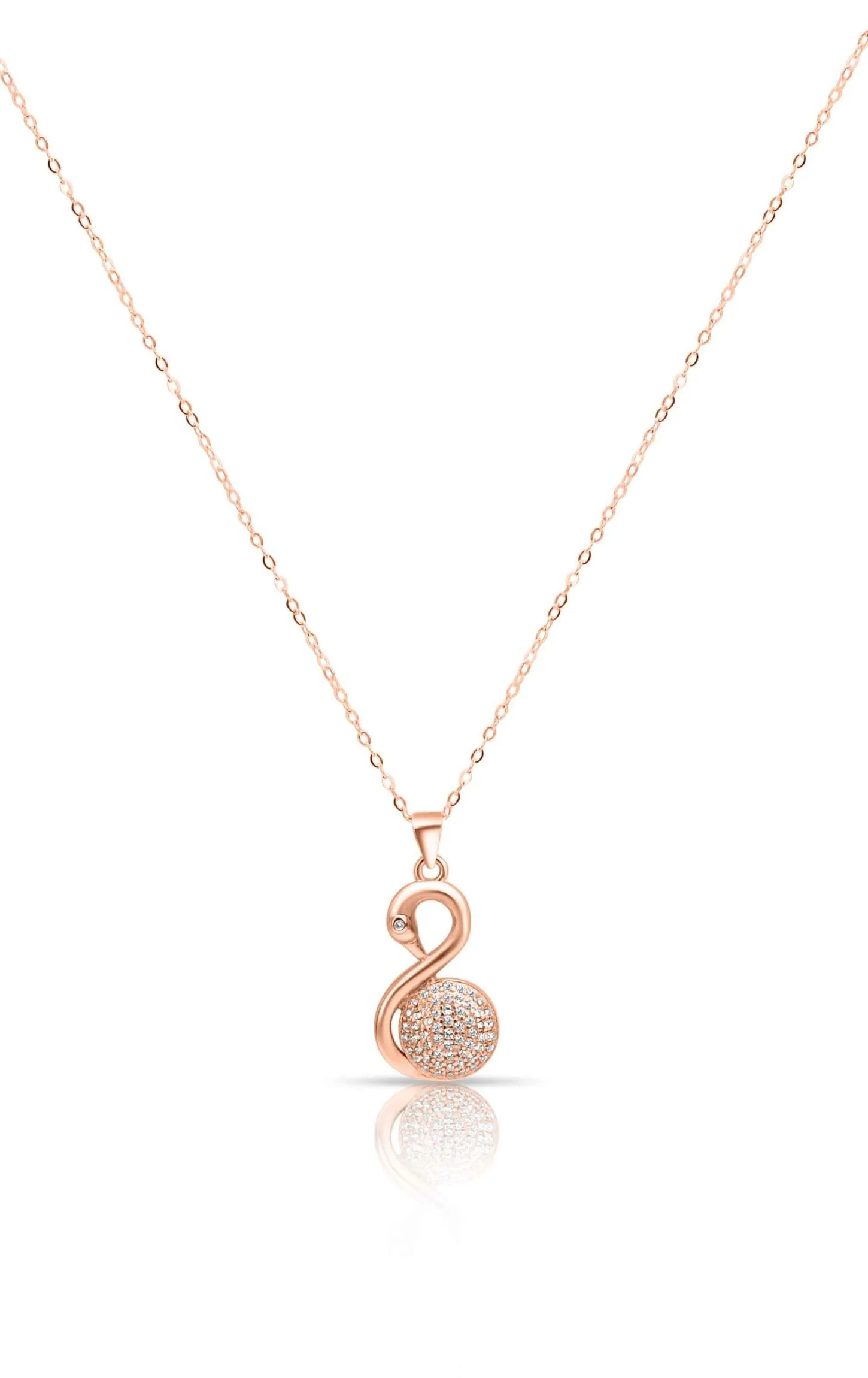 Swan Spun Rose Gold Pendant Set