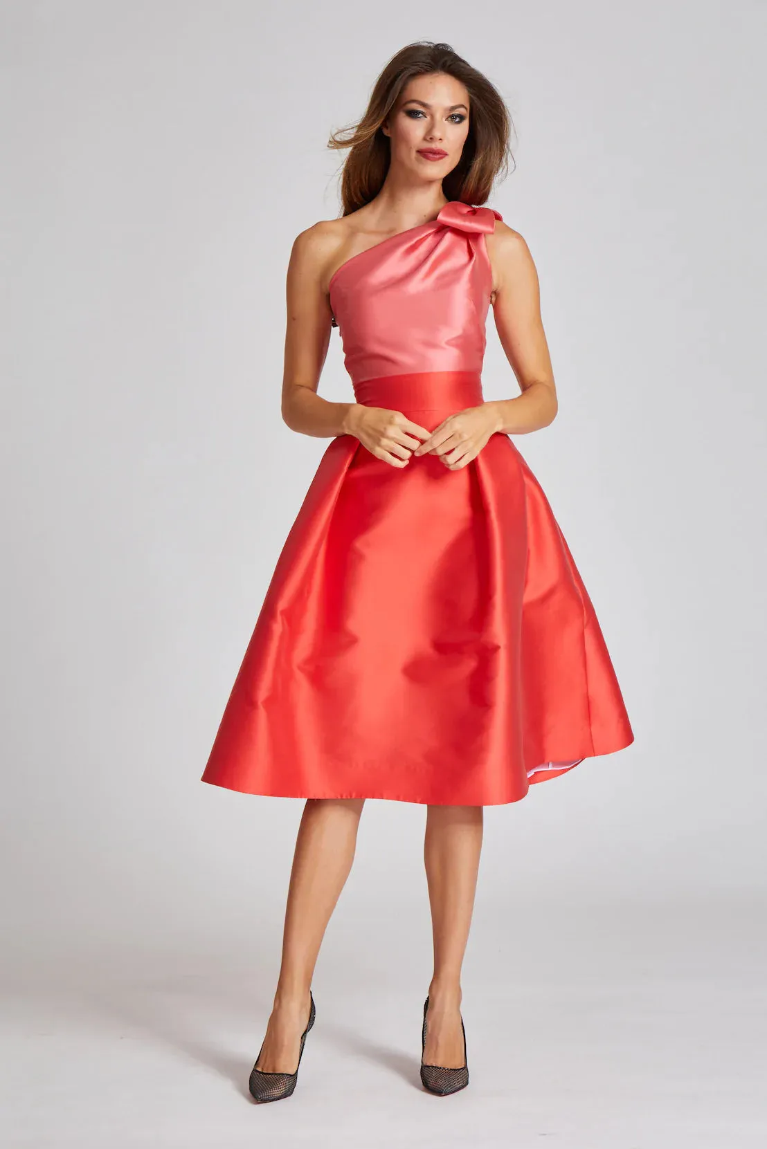 Teri Jon - 239226 - Two Tone Stretch Gazar Cocktail Dress