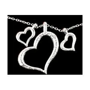 Three Heart Floating Pendant Necklace