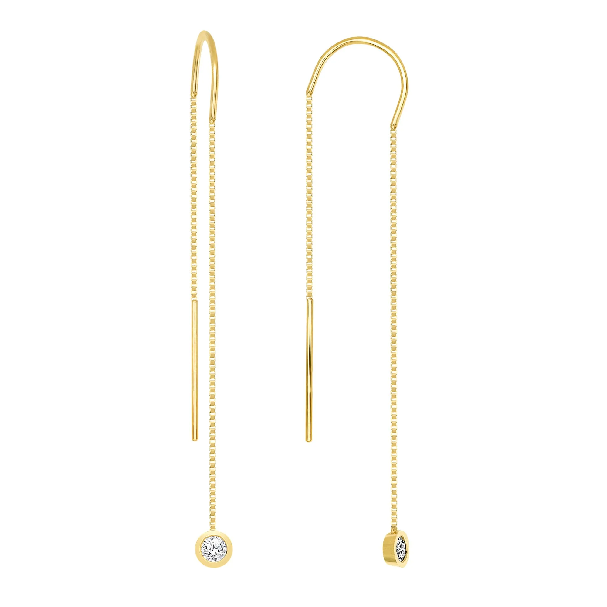 Trendy Lariat Earrings with Diamonds