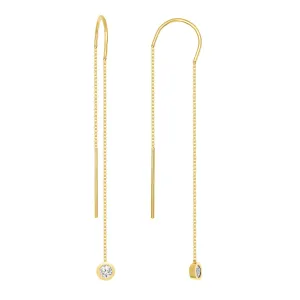Trendy Lariat Earrings with Diamonds
