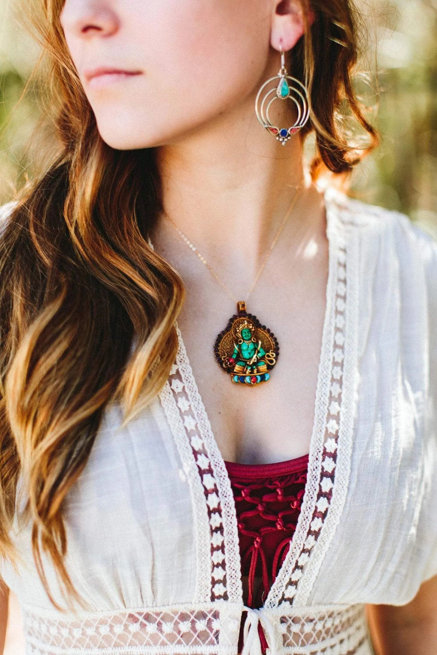 Turquoise Pointed Spiral Earrings