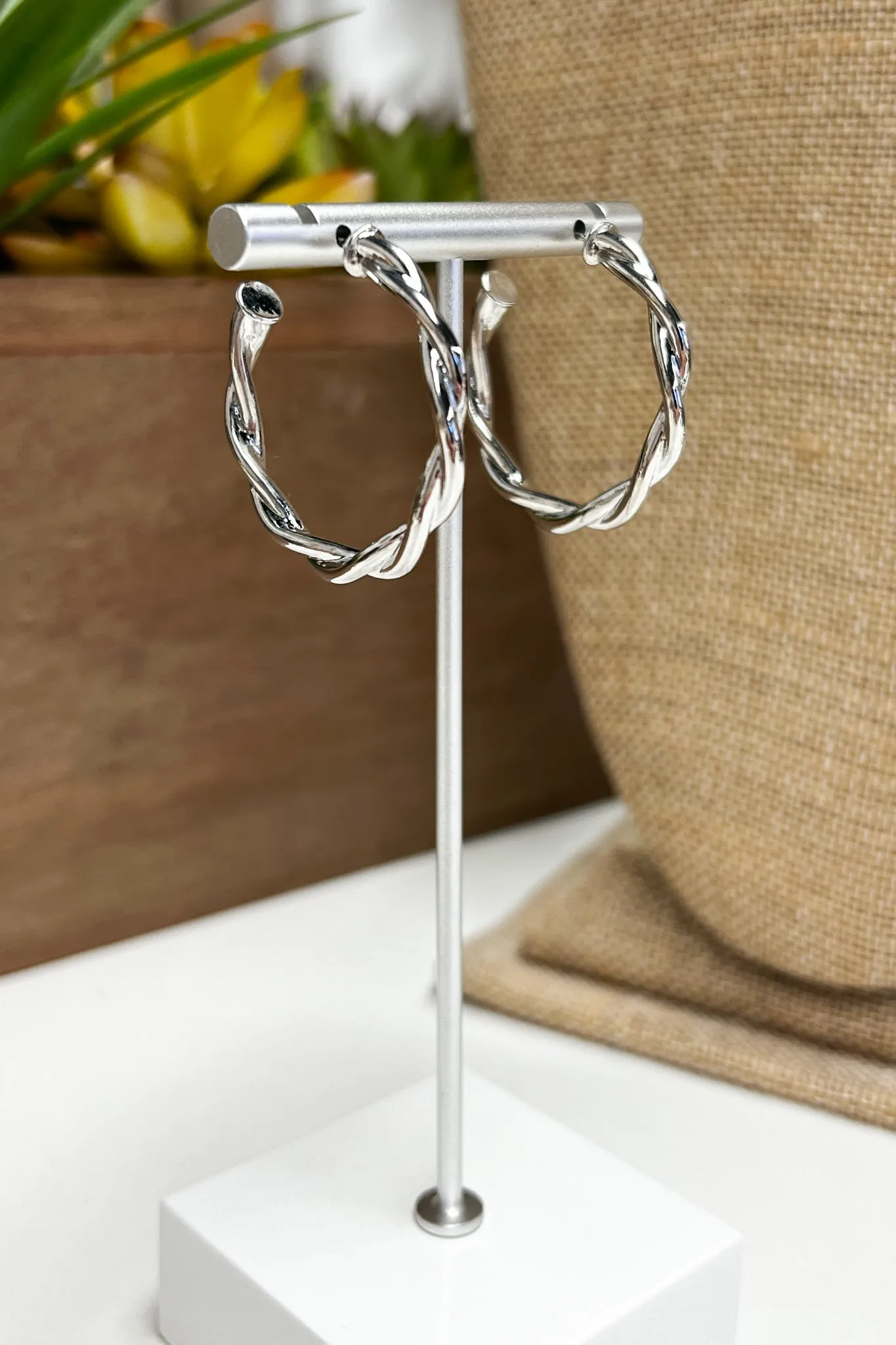 Twist and Turn Hoop Earrings