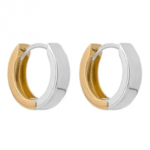 Two Tone Huggie Hoop Earrings E6246