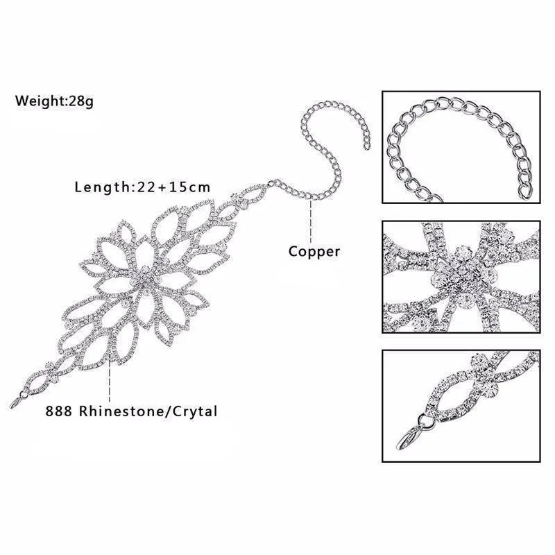 Versatile 2 in 1 - Silver Crystal Bracelets  Ankle Bracelets & Bangles